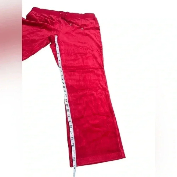 Two by Vince Camuto Red Velour Lounge Straight Leg Y2K Pants Women’s size XL - Picture 6 of 10